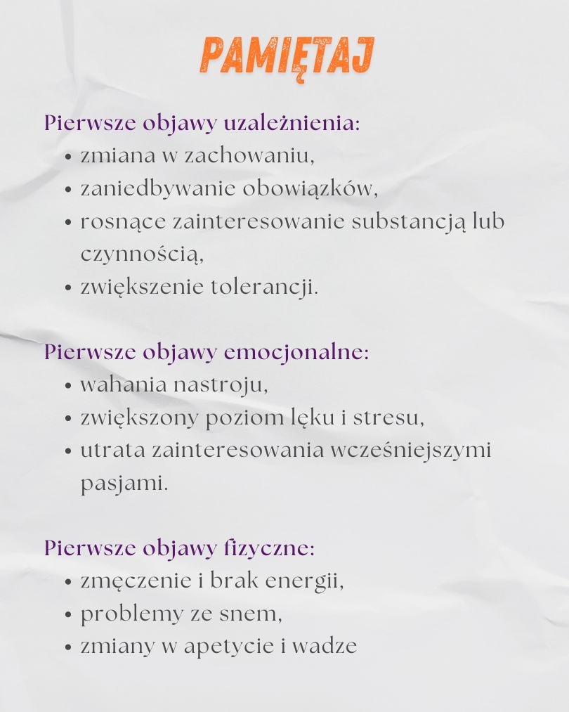 Pierwsze objawy uzależnienia - lista