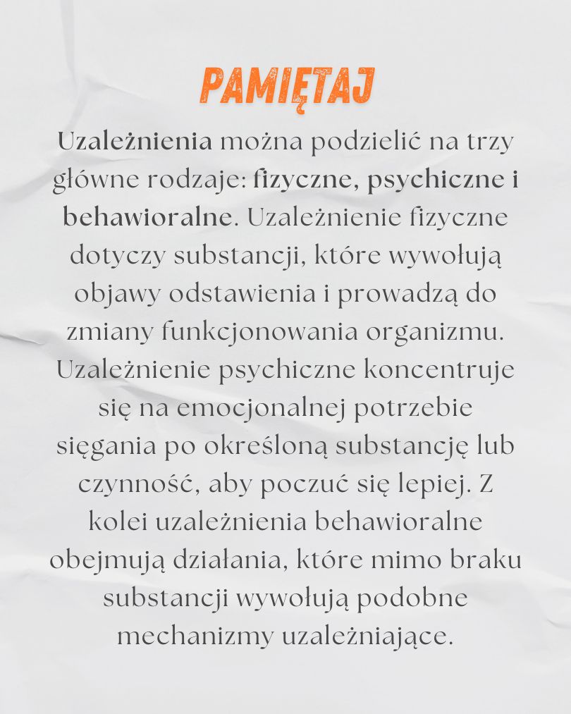 rodzaje uzależnień