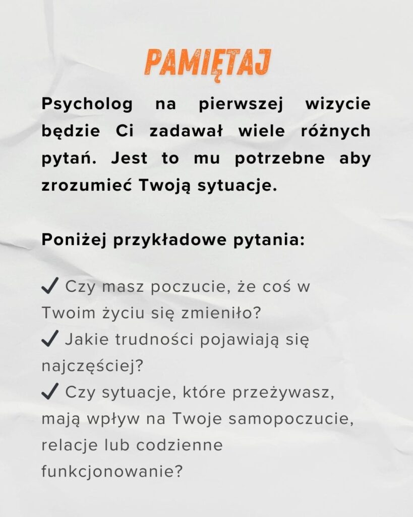 Pierwsza wizyta u psychologa